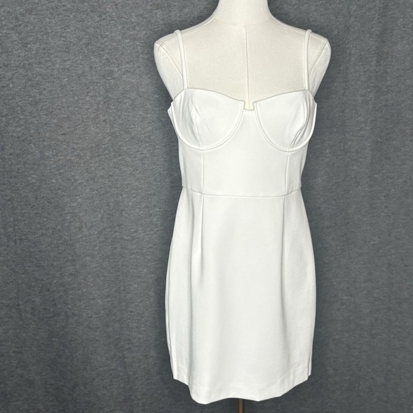 French Connection Whisper White Corset Seamed Mini Dress Size 8 - Picture 1 of 10